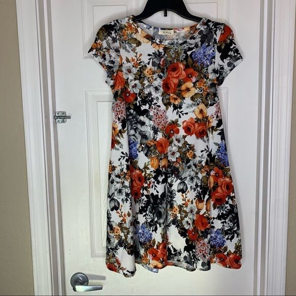 Pinc Size Large Colorful Floral Dress - Picture 1 of 8